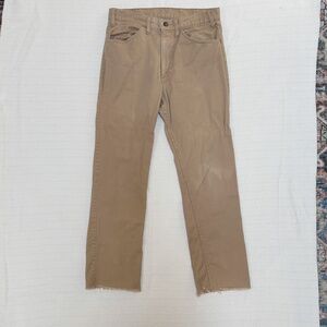 VINTAGE LEVIS 515 Beige Tan Jeans Talon 42 Zipper Levi Strauss USA 31x28, 1970s